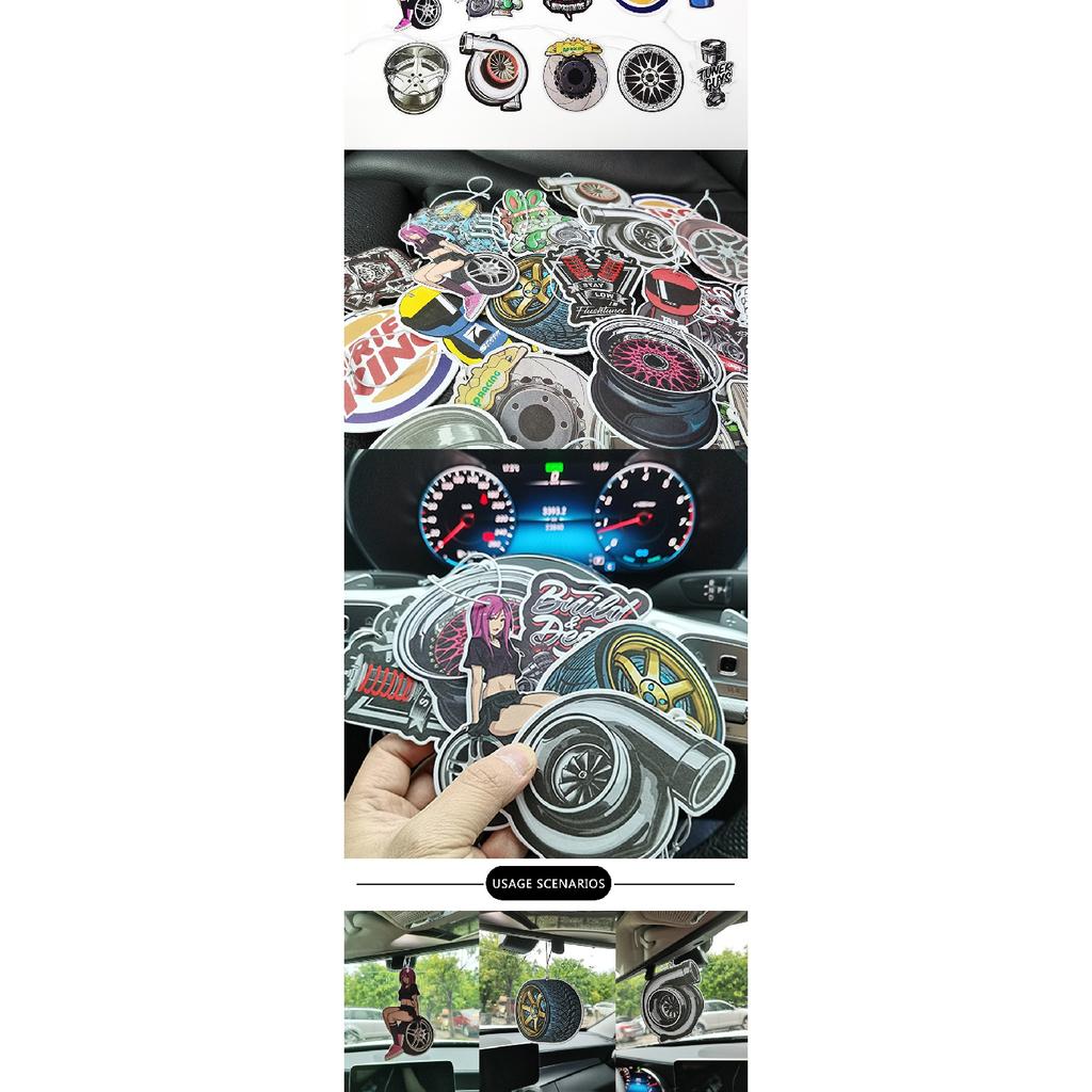 Автомобильный освежитель воздуха для секс-девушек, подвесное зеркало заднего вида, парфюмерный ароматизатор, турбо-тормозной диск, амортизатор, твердая бумага JDM