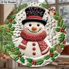 Christmas Decoration Sign,indoor Hanging decorations,2D Flat Wooden Products with Snowman pattern,Christmas Gifts for Friends and Family