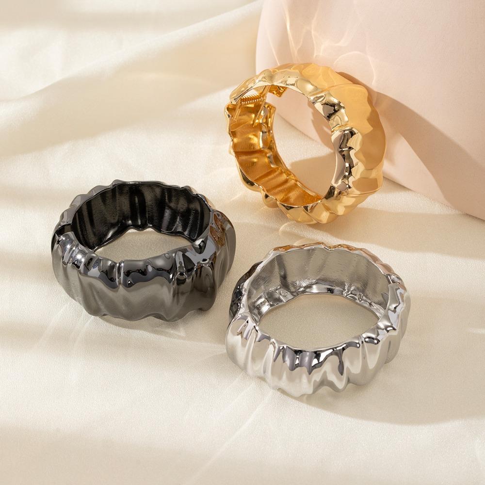 Открытые широкие массивные браслеты на руку, кольцо, преувеличенные браслеты, нерегулярные оборки, браслет для женщин и мужчин