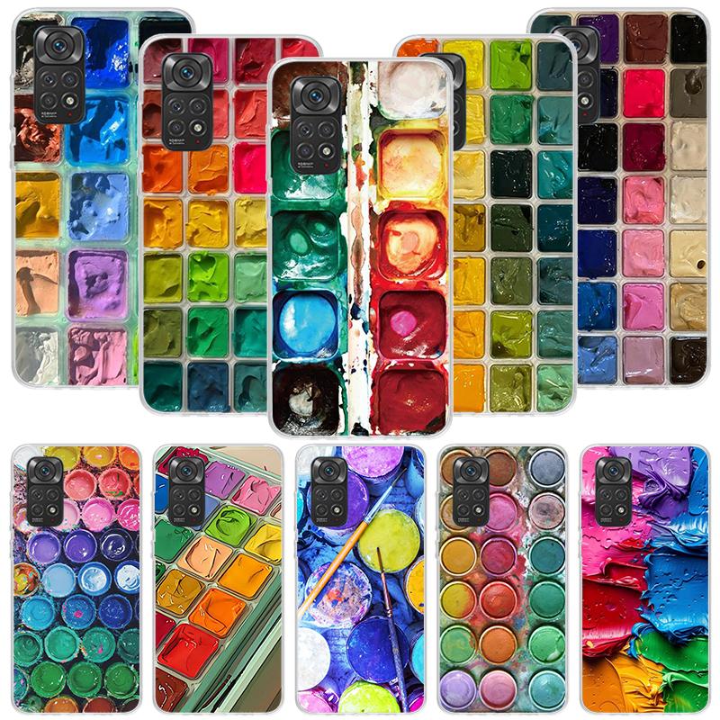 Watercolors Set Paint Palette Painting Box Phone Case For Xiaomi Redmi Note 15 14 13 12S 12 Pro Plus 11S 11E 11 11T 10S 10 Art S
