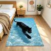 Snow Leopard In Ice Cave Non-Slip Home Carpet Design for Office Decor Living Room Gift