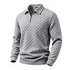 Men S Long Sleeve Polo Shirt American Casual Half Zip Turn Down Collar Top
