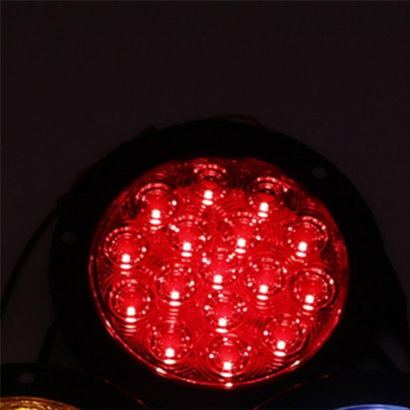 Car Trailer 2PCS 16 LED Round Rear Tail Light Turn Signal Brake Stop Lamp Reverse Light 12V 24V Lamp For Truck