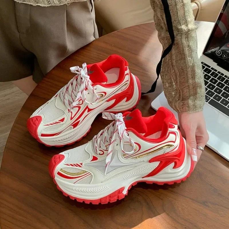 Мода 40 Модные маленькие белые туфли для женщин 2024 года, новые весенние и осенние туфли для отдыха для девочек с толстой подошвой, низкие туфли Zapatillas De Mujer