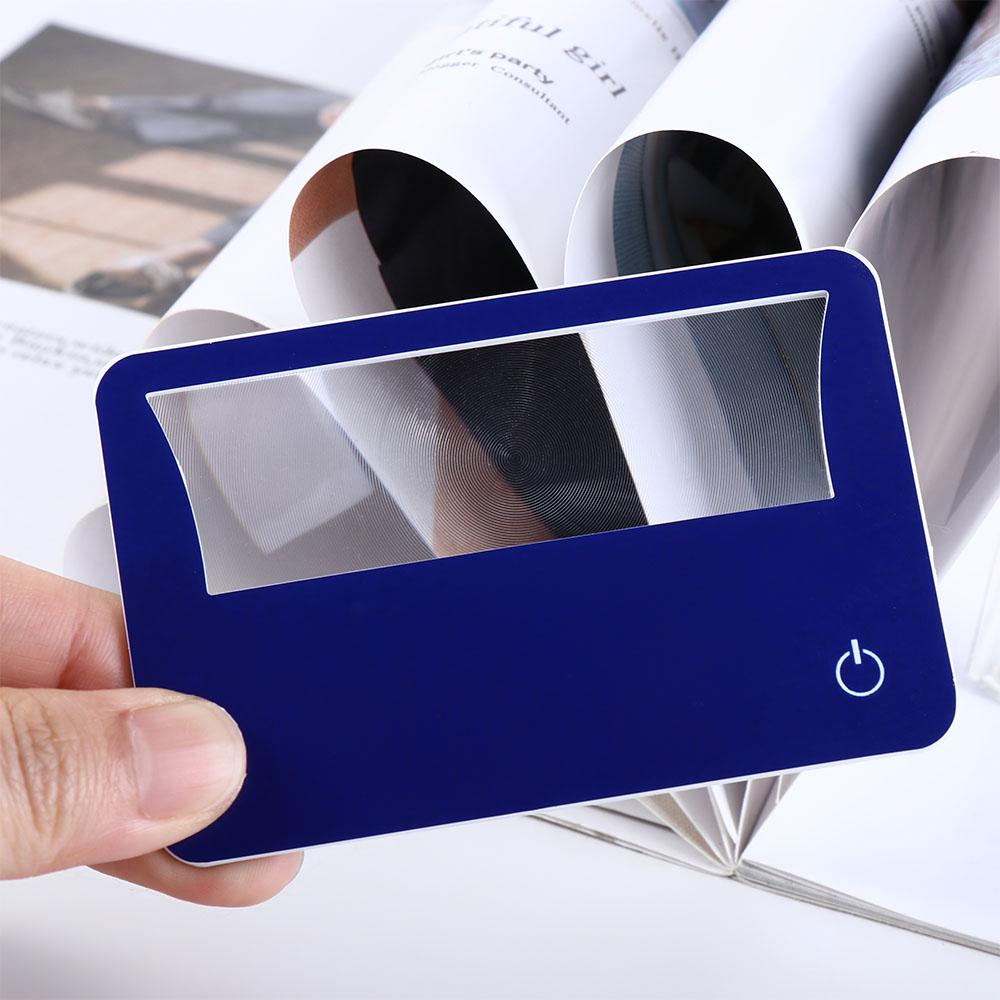 Credit Card LED Newspaper Maps Small Prints Loupe Lens Reading Magnifiers Magnifier Sheet Magnifying Glass