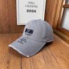 American retro worn edge cap, early autumn three-dimensional embroidery soft top hat, male and female couples commuting travel baseball cap