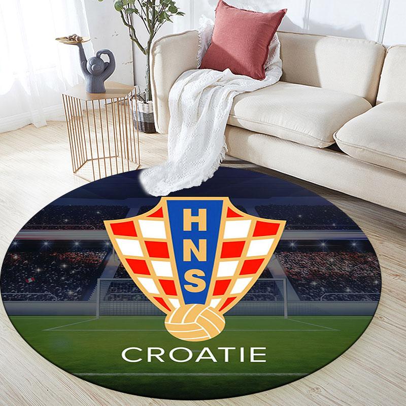 Croatia National Football Team pattern round rug,Carpet Rug for Living Room Bedroom Playroom ,Non-slip Floor Mat,Holiday Gifts and Birthday Gifts.