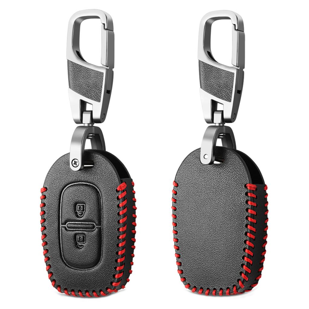 PU Leather 2 Button Car Remote Key Fob Chain Cover Case For Renault Kwid Symbol Trafic Dacia Sandero Logan Duster 2016 2017 2018