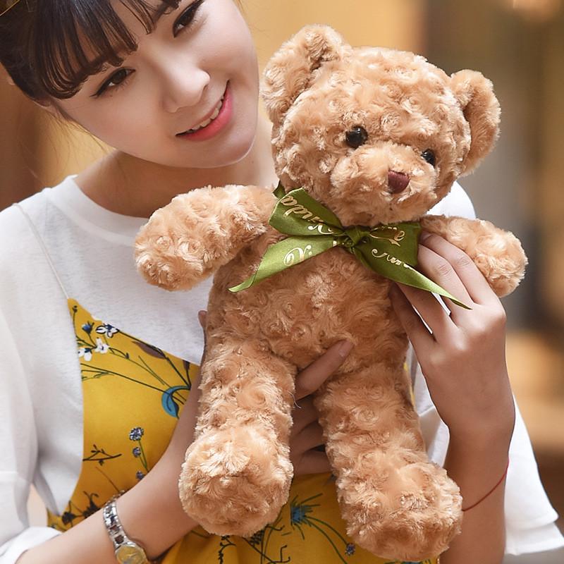 Soft And Cuddly Plush Teddy Bear Doll With Ribbon Ideal For Birthday Gifts For Girls