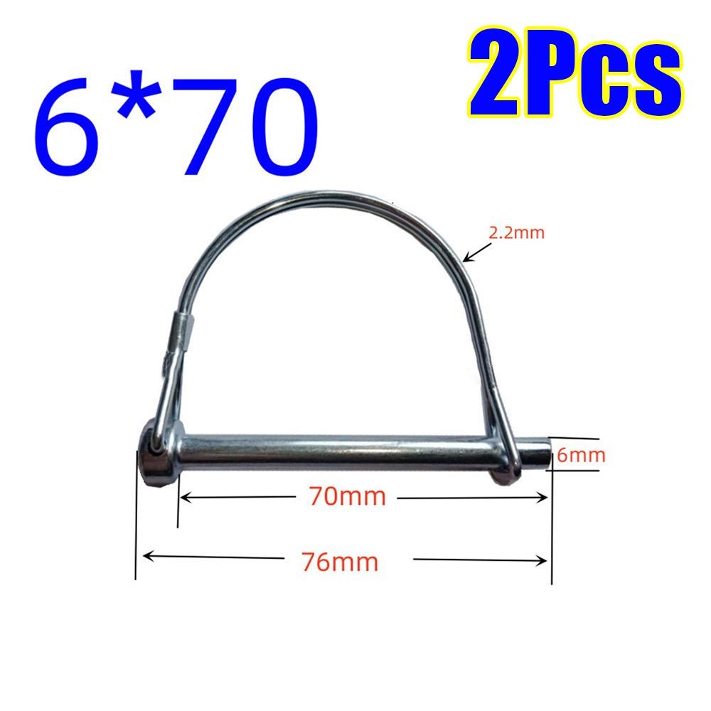 2Pcs Galvanized Locking Pins With Spring Lock Ring Split Buckle Pin Durable Tubular Folding Pin
