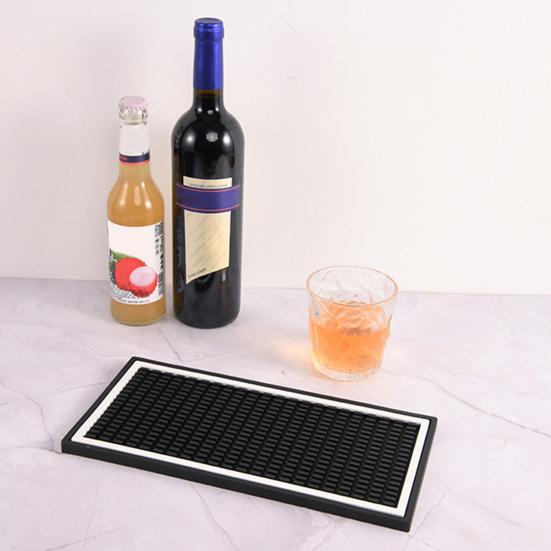 Противоскользящий коврик для бара с белой каймой, защита от пролития напитков, защита барной столешницы для домашней кухни