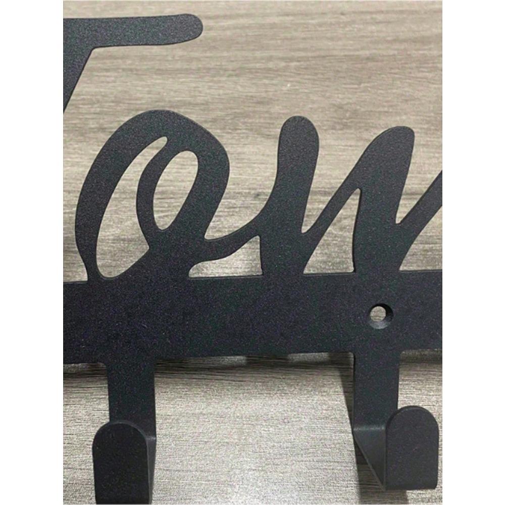 Wrought Iron Wall Hook Farmhouse Entryway Organizer Vintage Letter Shape Coat Rack Space Saving Storage for Hats Keys Towels Hallway Bedroom Decor