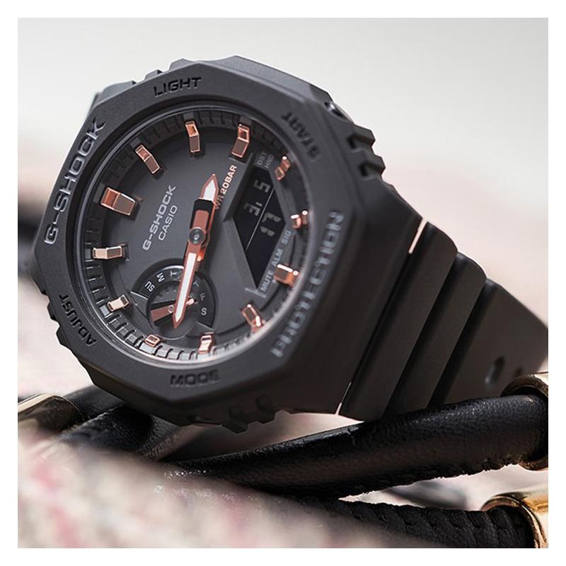 Casio G-SHOCK Black Samurai Farm Oak Octagon Impact Resistant Fashion Elegant World Time Quartz Movement Resin Strap Japanese and GMA-S2100-1AJF