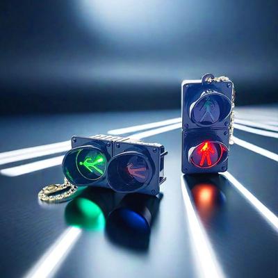 Светящиеся подвески Сигнальный свет Подвеска для сумки 3D Брелок Уникальный брелок Светофор Подарок