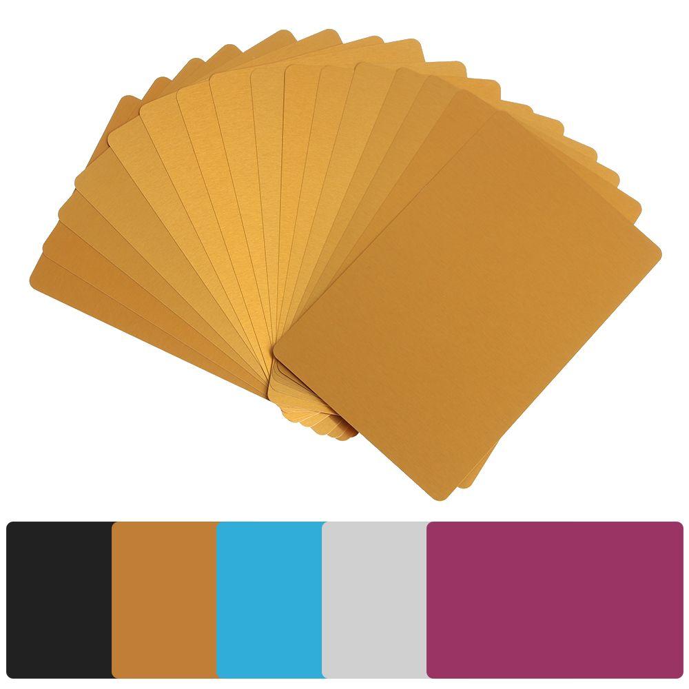 50 Pcs/Set Portable Laser Engraving Business Visit Business Card Metal Carte Name Cards Blank