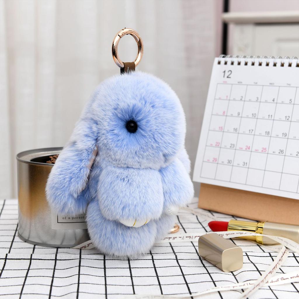 Bunny Lucky Keychains with Tin Box & Best Wishes Card Bunny Cute Plush Keychain for Bags Backpacks Rabbit Charm Easter Gifts