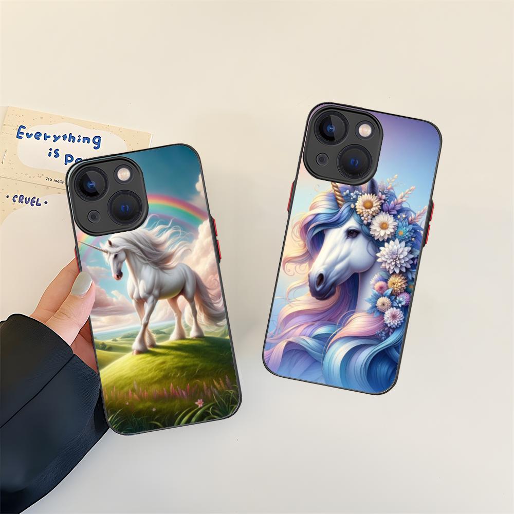 Фантазийный чехол для телефона с единорогом для iPhone 17 16 15 14 13 12 11 X XR XS 8 7 Air Pro Max Plus Mini Цветной силиконовый чехол