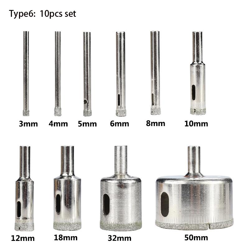 1 комплект 3-50 мм алмазное сверло с покрытием для плитки мрамора стекла керамики кольцевая пила алмазное сверло
