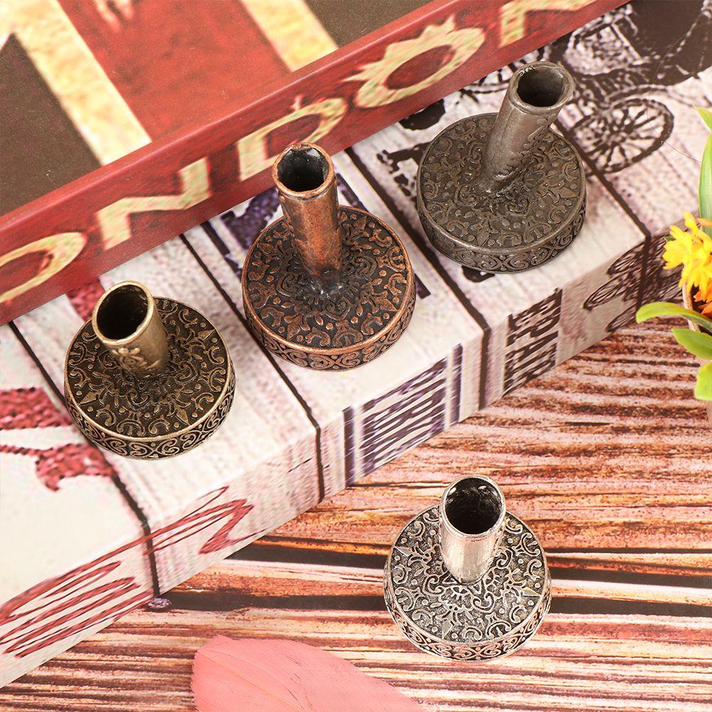 Desktop Organizer Round Base Writing Accessories Vintage Metal Pen Clips Pen Holder European Style