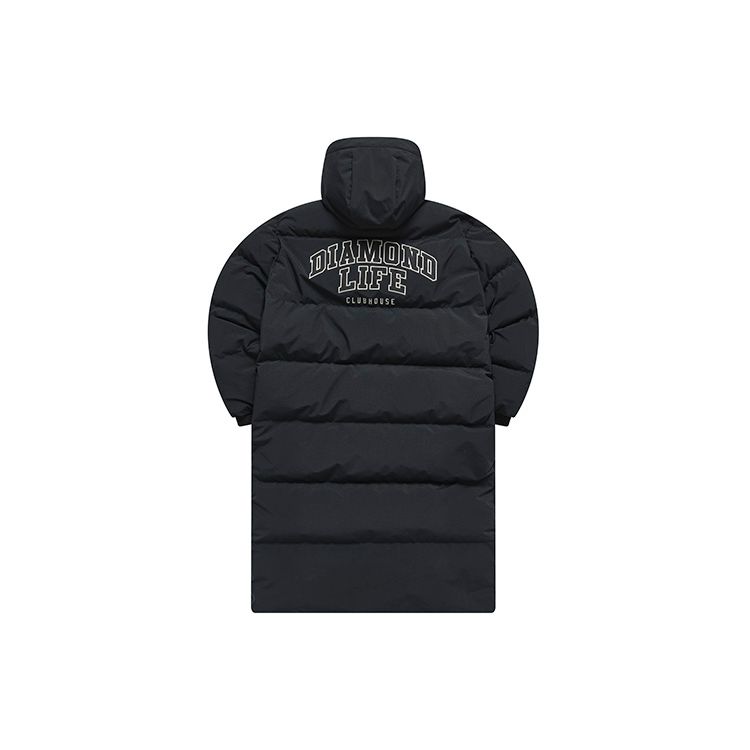 Fila Fusion Модная теплая длинная пуховая куртка с принтом логотипа мужская верхняя одежда Глубокий черный T11M242906F-BK