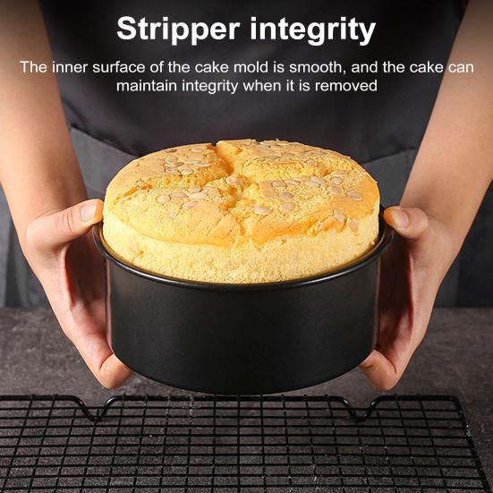 8-дюймовая форма для торта из углеродистой стали с антипригарным покрытием, пищевая, легкосъемная, шифоновая форма для выпечки тортов, которую можно мыть в посудомоечной машине, круглая форма для торта, кухонные гаджеты