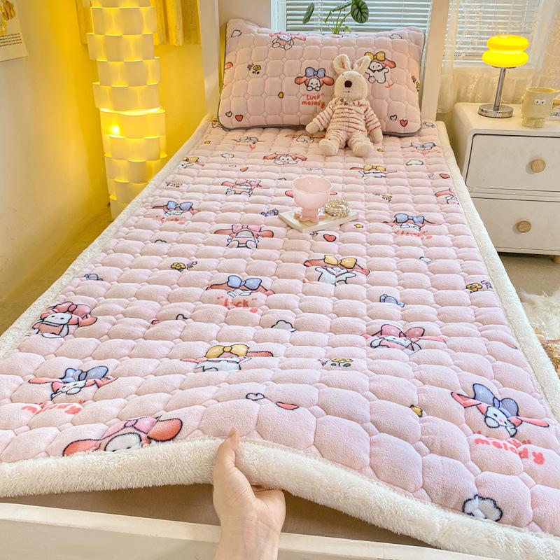 Наматрасник из молочного флиса с антистатическим слоем, складной тепловой топпер для кровати в общежитии - 90x200см до 200x220см Машинная стирка