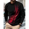 Sports Men's Long Sleeve T-shirt Men's Casual Sports Fitness Leisure Lightweight T-shirt 3D Gradient Printing Casual Streetwear