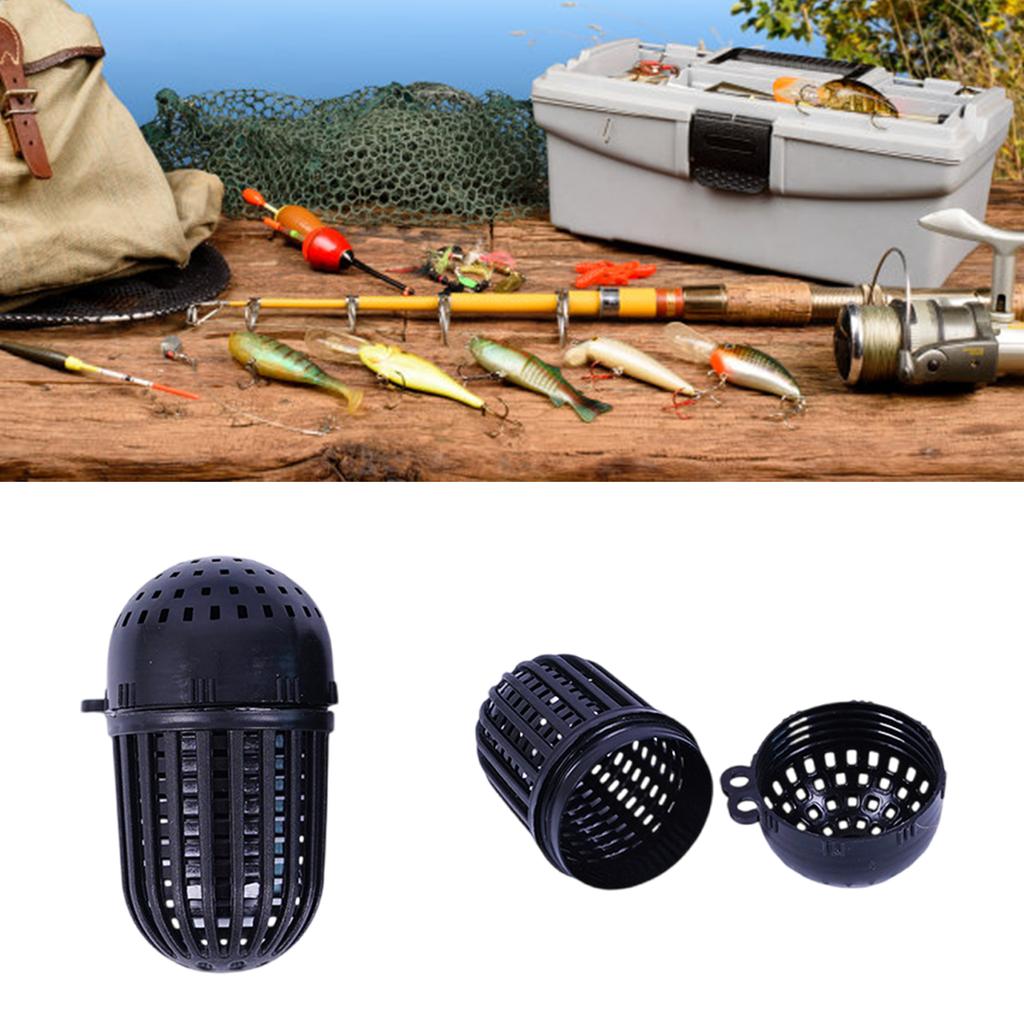 5 шт. рыболовные приманки клетка для рыбных приманок кормушка для корзина держатель пластиковое ведро для приманок плавание кормушка для корзина рыболовный инструмент прочный