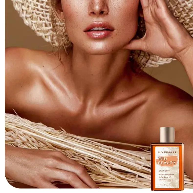 Tanning Oil Bronzing Dark Tanning Oil for Sunbathing Deep Moisturizing Fast Tan Glow