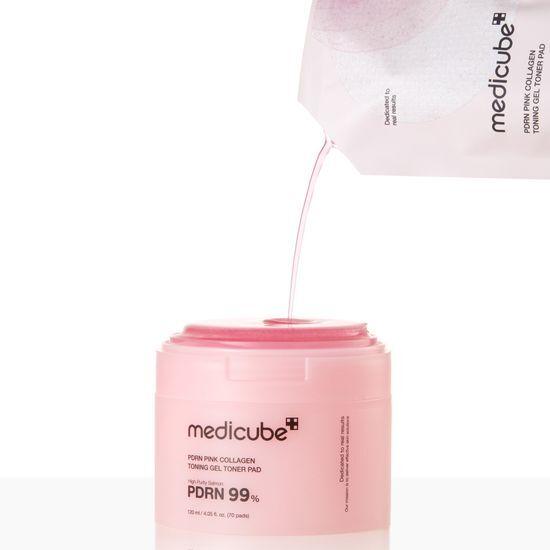 Medicube Тонер-пэды с розовым коллагеновым гелем PDRN (70 листов)