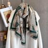 Autumn New Imitation Cashmere Scarf Plant Flower Print Scarf Dual-purpose Multi-function Warm Atmosphere Scarf Shawl