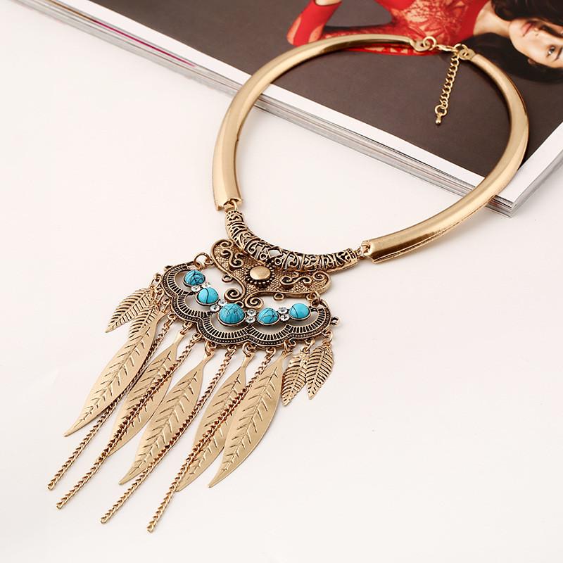 Retro Classic Gold Tassel Necklace Jewelry With Multilayer Chains For Women