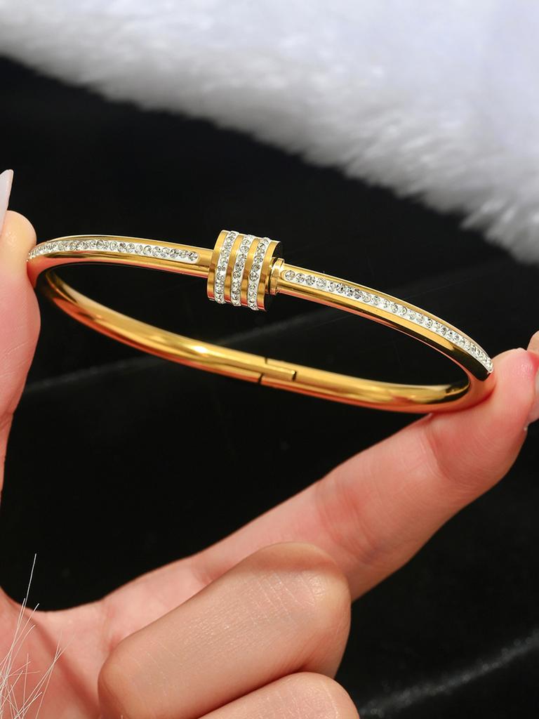 Европа и Соединенные Штаты горячий браслет-клевер из нержавеющей стали на удачу модный женский браслет-гвоздь золотые браслеты