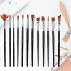 12 шт. Кисти для рисования из нейлона, различной спецификации, короткие ручки, ручки для рисования для гуаши, масляной живописи