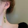 Серьги-пусеты GemChic для женщин, игла, узел бамбука, лист, серьги с кисточками, трендовые, милые, подарок на день рождения, Рождество, ювелирное украшение