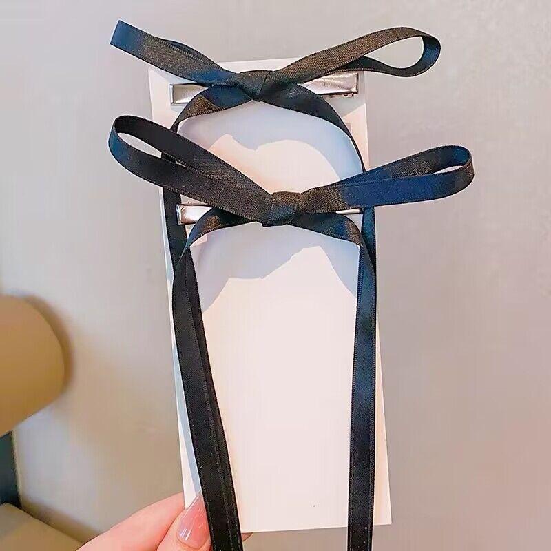 Korean Colorful Hair Bow Barrettes Trendy Ribbon Hair Clips Bowknot Hairpins Side Clips Headband for Girl Women Hair Accessories