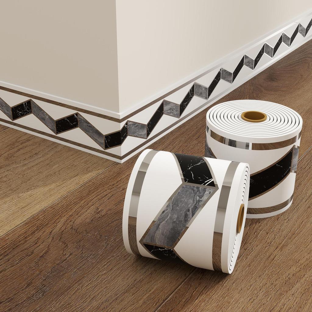 Утолщенный водонепроницаемый самоклеящийся плинтус с видом плитки