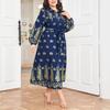 Plus Size Women's Autumn New Casual Print Fashion Long Dress