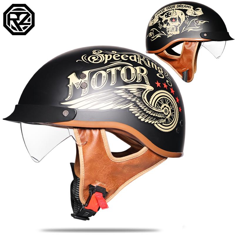 Мотоциклетный шлем ретро немецкий классический мото шлем Casco Moto полушлем DOT сертификация Capacete De Moto с HD козырьками