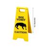 Creative Dog Cat Vomit Caution Sign Wet Floor Warning Sign Weatherproof Plastic Outdoor Garden Yard Lawn Warning Sign Decoration