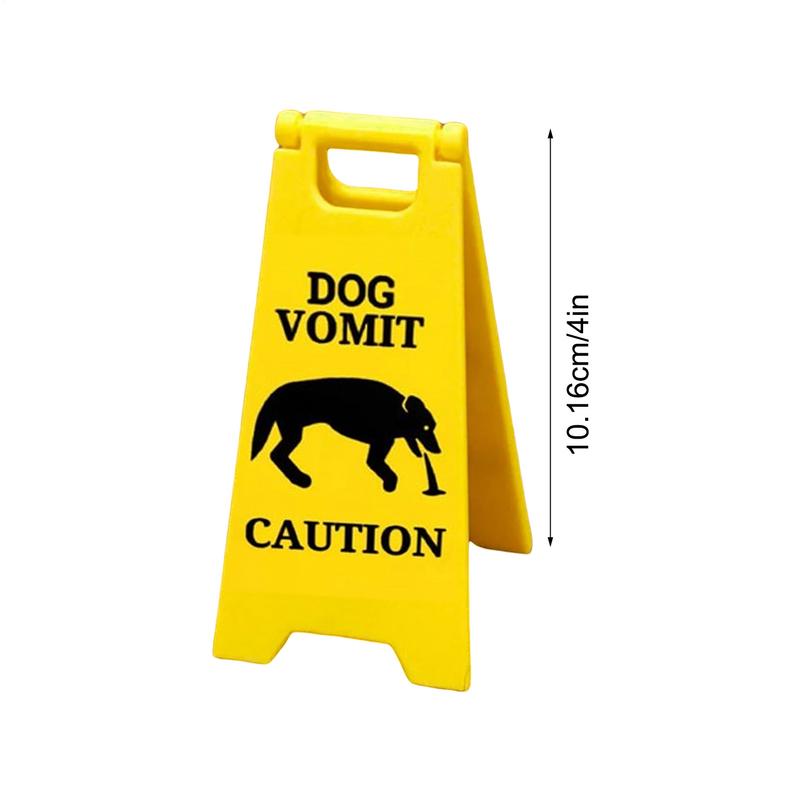 Creative Dog Cat Vomit Caution Sign Wet Floor Warning Sign Weatherproof Plastic Outdoor Garden Yard Lawn Warning Sign Decoration