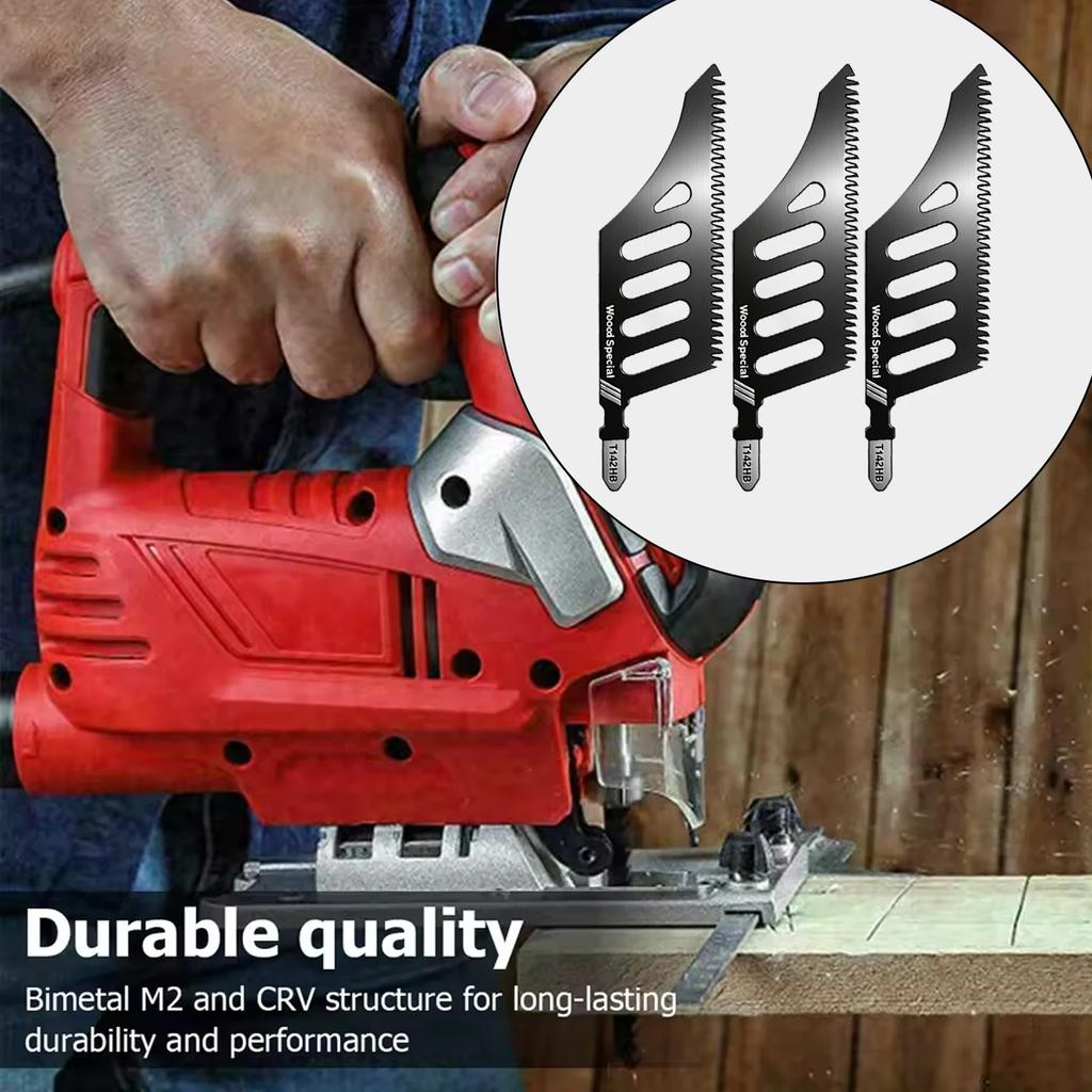 12/1pcs Jigsaw Blade Heavy Duty Scroll Saw Blades Jigsaw Blade Extra Long T-Shank Fine Coarse Teeth for Wood Fiberboard Blades