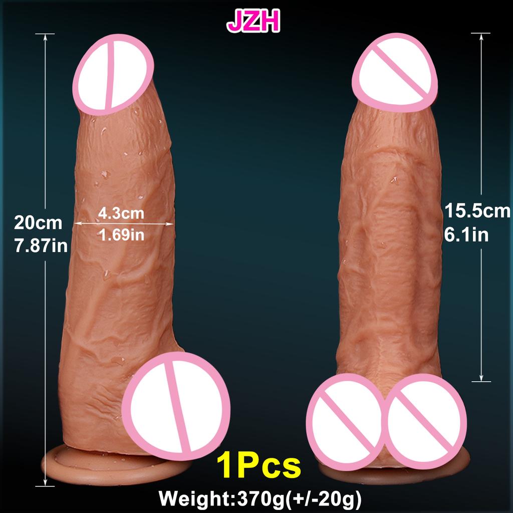 S M L Soft Realistic Anal Big Dildo Double Silicone Suction Cup Glans Penis Sex Toys for Men Women Gay Masturbation Orgasm Cock