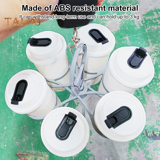 Складной держатель для напитков на 6 чашек, держатель-карусель для стекла, поворотный кронштейн для чашек для кофе, чая, пива, многоцелевой органайзер для кемпинга и вечеринок