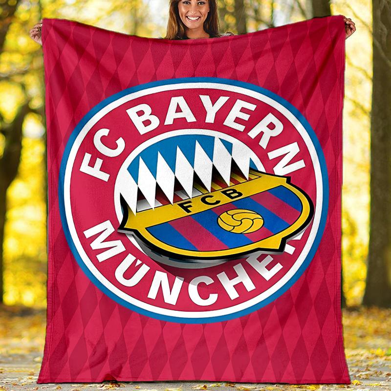 FC Bayern München logo printed throw blanket—soft,warm;versatile blanket for all seasons—perfect as &air-conditioning throw,nap blanket