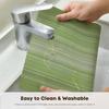 Green Gradient Stripes Placemats Set of 4, Washable Heat Resistant Non-Slip Woven Plastic Spring PVC Place Mats
