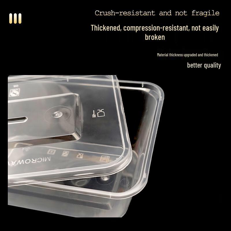 750ml Disposable Rectangular Food Containers with Lids