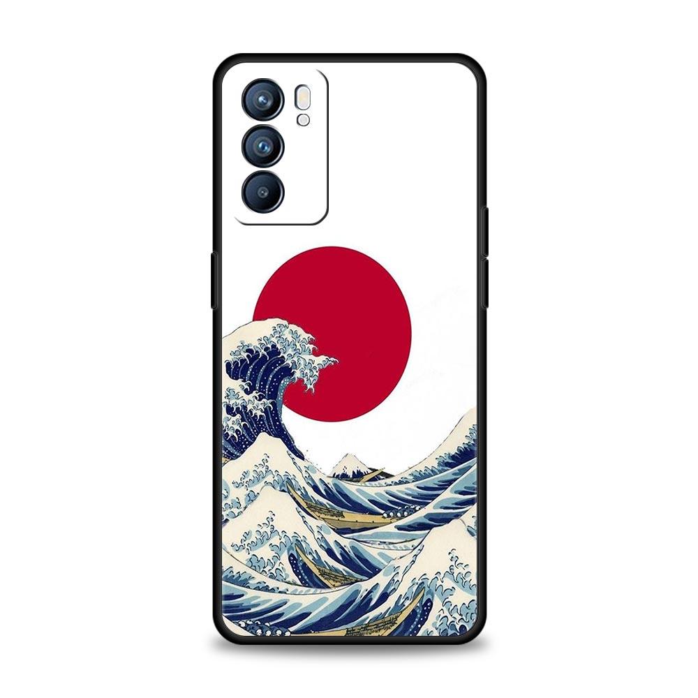 Япония Великая волна у Канагавы Чехол Для Oppo Reno8 Reno7 Reno6 Pro A54 5G Find X6 X5 A53 A52 A9 A15 A17 A16 A57 A31 Обложка