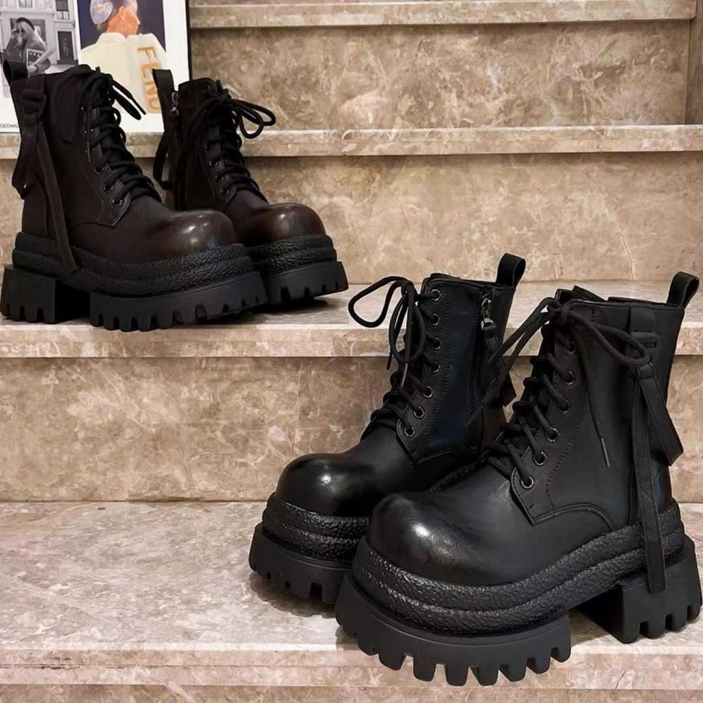 Маленький человек платформа Мартин ботинки женские интернет-знаменитость взрыв британский стиль удобные короткие ботинки женские 2025 новый осень и зима