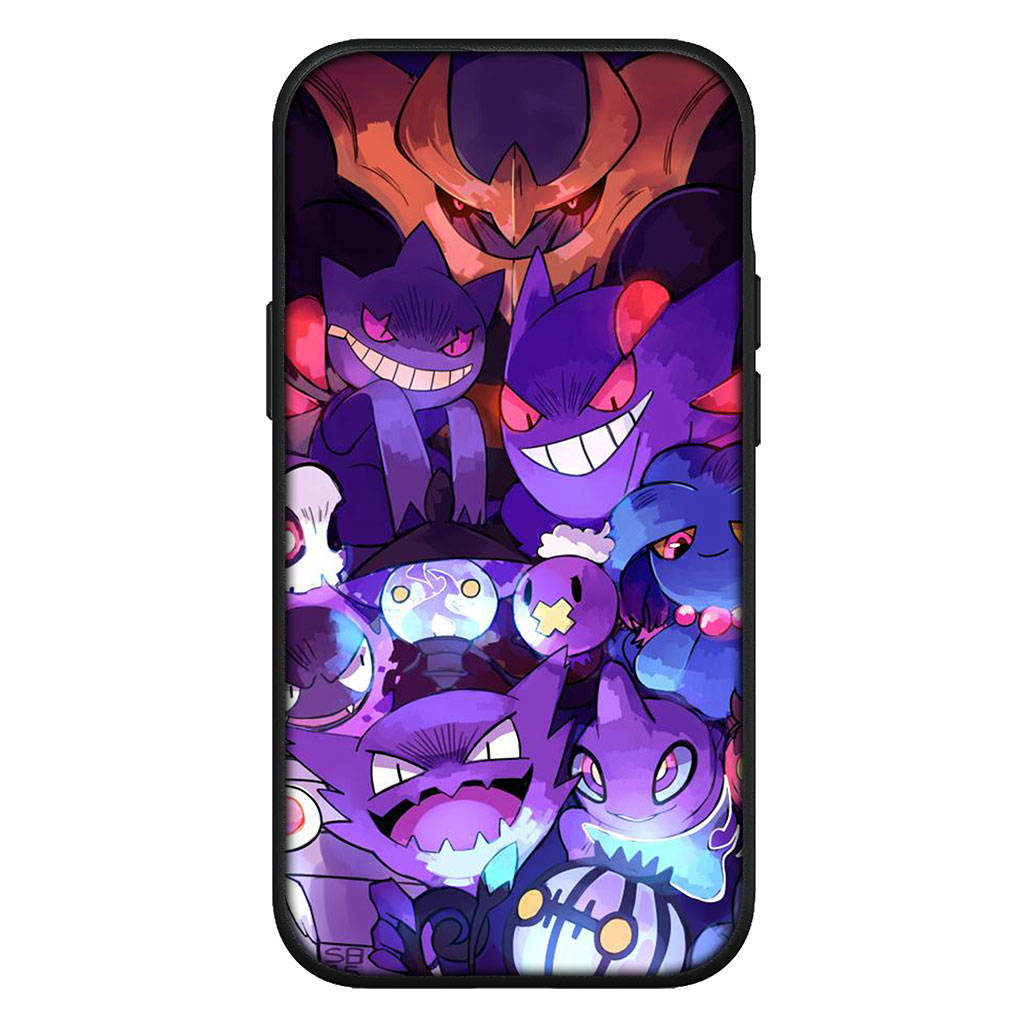 Для iPhone 16 15 Xiaomi Redmi Note 14 13 12 11 Pro Max X 8 9 16e Samsung Galaxy S25 S24 S23 Moto OPPO Huawei GO Gengar Pokemon Pikachu милый чехол для телефона